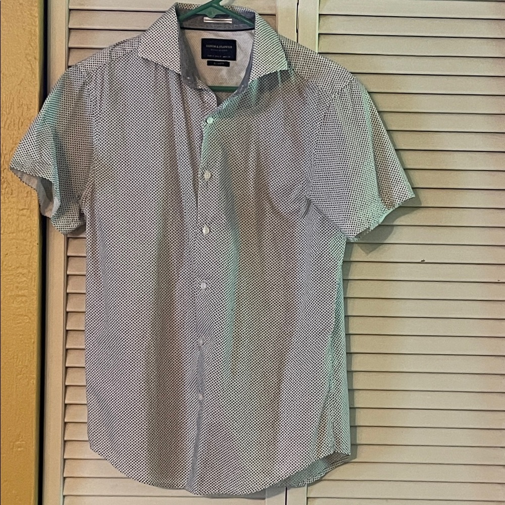Denim & Flower Black and White Casual Button-Down Shirt